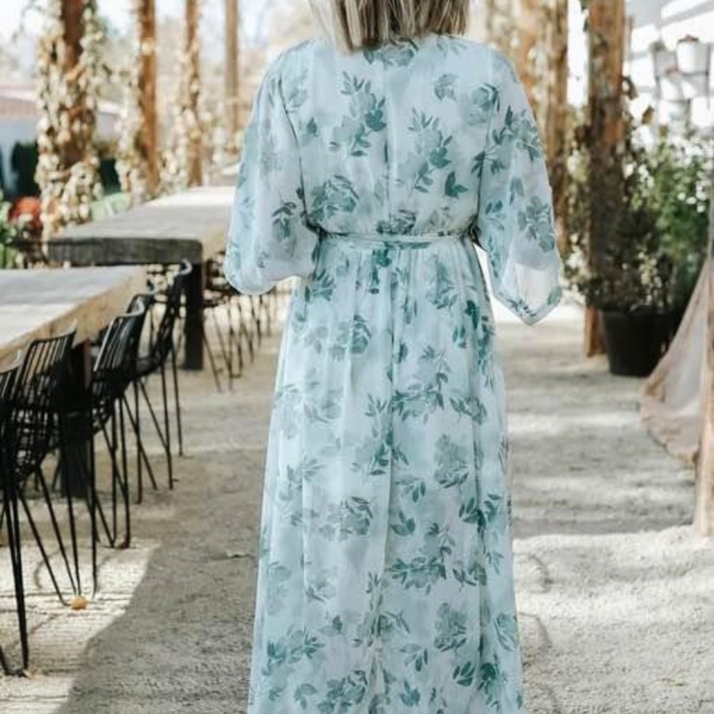 Sage print  maxi